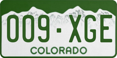 CO license plate 009XGE