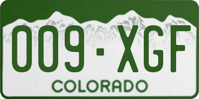 CO license plate 009XGF