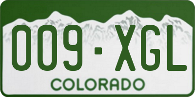 CO license plate 009XGL
