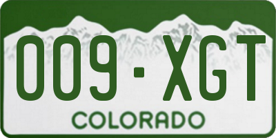 CO license plate 009XGT