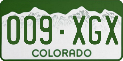 CO license plate 009XGX