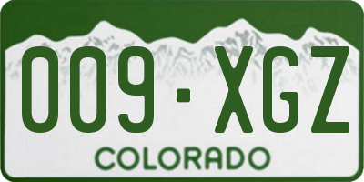 CO license plate 009XGZ