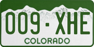 CO license plate 009XHE