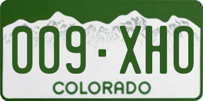 CO license plate 009XHO