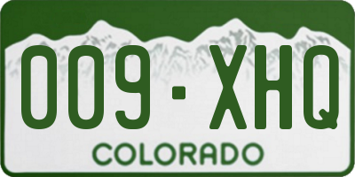 CO license plate 009XHQ
