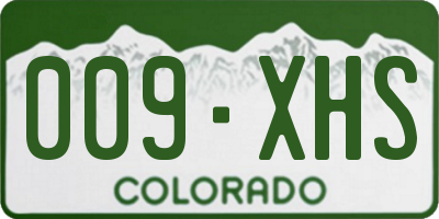 CO license plate 009XHS