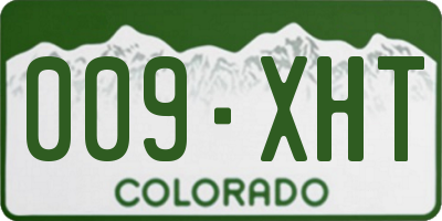 CO license plate 009XHT