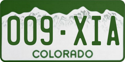 CO license plate 009XIA