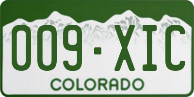 CO license plate 009XIC