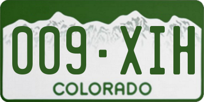 CO license plate 009XIH