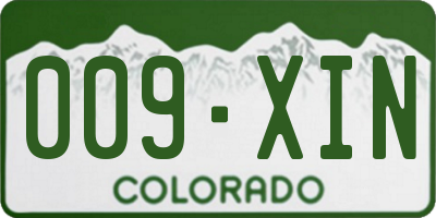 CO license plate 009XIN