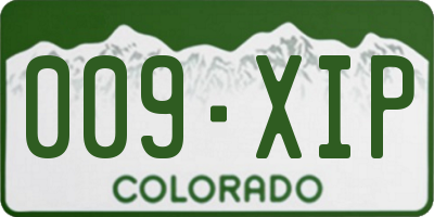 CO license plate 009XIP