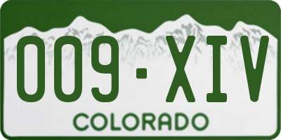 CO license plate 009XIV