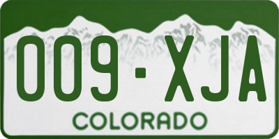 CO license plate 009XJA