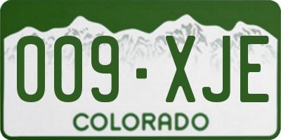 CO license plate 009XJE