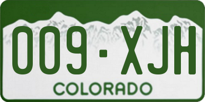 CO license plate 009XJH