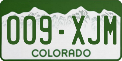 CO license plate 009XJM
