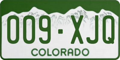 CO license plate 009XJQ