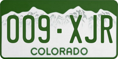 CO license plate 009XJR