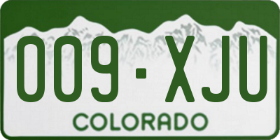 CO license plate 009XJU