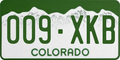 CO license plate 009XKB