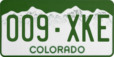 CO license plate 009XKE