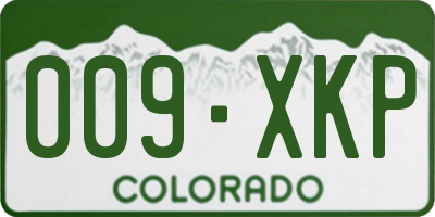 CO license plate 009XKP