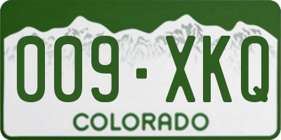 CO license plate 009XKQ