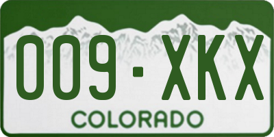 CO license plate 009XKX