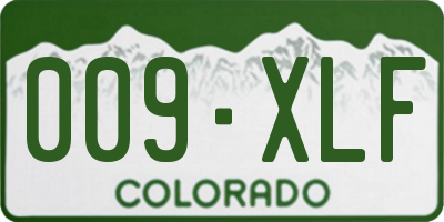 CO license plate 009XLF