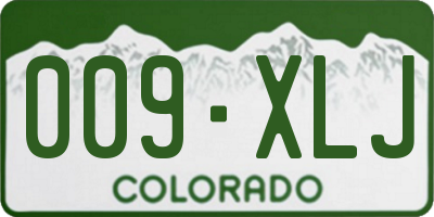 CO license plate 009XLJ