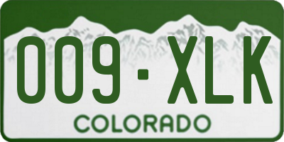 CO license plate 009XLK