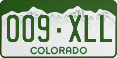 CO license plate 009XLL