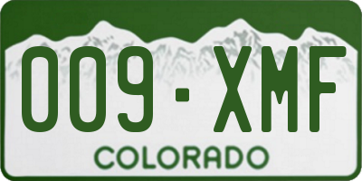 CO license plate 009XMF