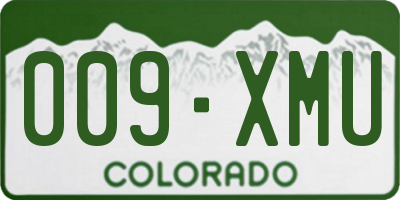 CO license plate 009XMU