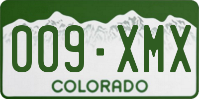 CO license plate 009XMX