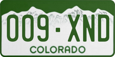 CO license plate 009XND