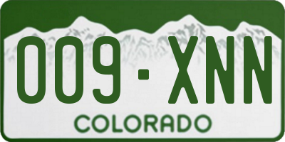 CO license plate 009XNN