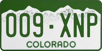 CO license plate 009XNP