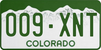 CO license plate 009XNT