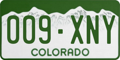 CO license plate 009XNY