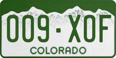 CO license plate 009XOF