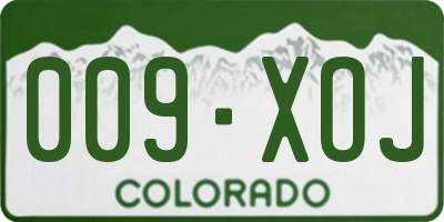 CO license plate 009XOJ