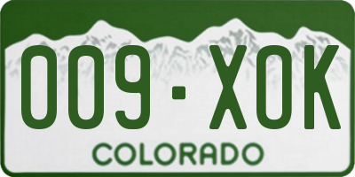 CO license plate 009XOK