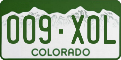 CO license plate 009XOL