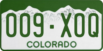 CO license plate 009XOQ