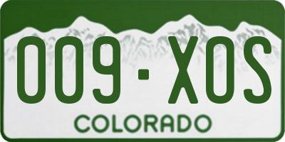 CO license plate 009XOS