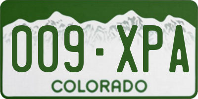 CO license plate 009XPA