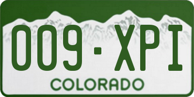 CO license plate 009XPI