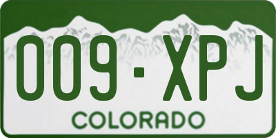CO license plate 009XPJ